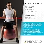 THERABAND Exercise Ball, Stability Ball with 55 cm Diameter for Athletes 5'1" to 5'6" Tall, Standard Fitness Ball for Posture, Balance, Yoga, Pilates, Core, & Rehab, Red - Image 2
