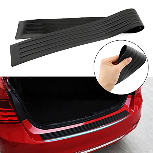 Protector de Parachoques Trasero, Silence Shopping Protector de Goma Protector de Parachoques Trasero Universal Protector de Cubierta para Coche Negro (35.4 Pulgadas)