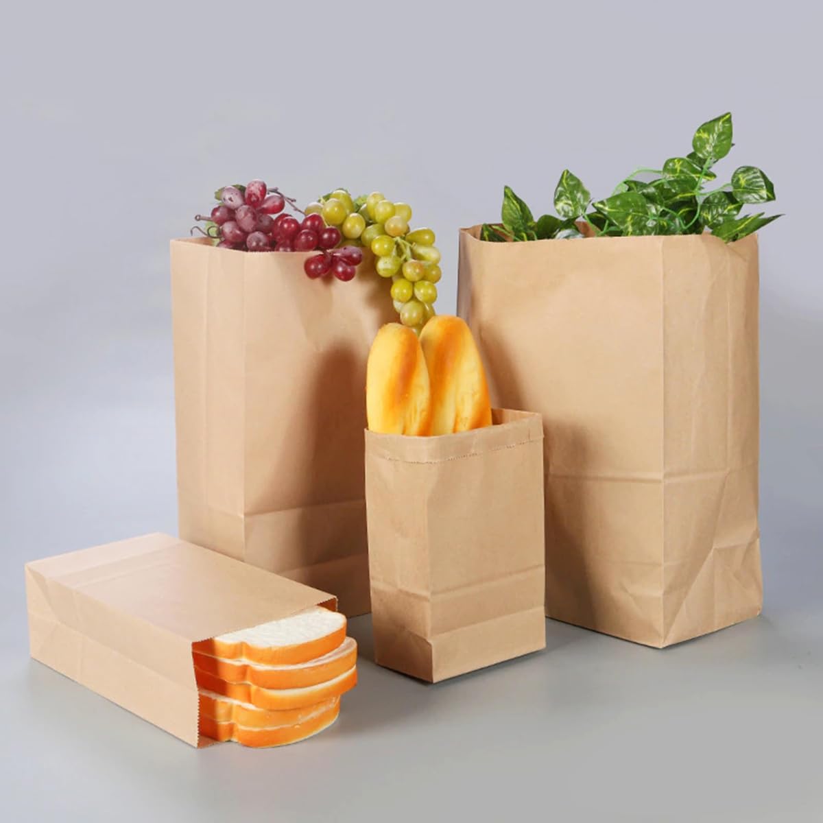 Lot De 50 Sacs En Papier Kraft 30x20x12.5 Cm - Pour Cadeaux, Aliments Et Événements