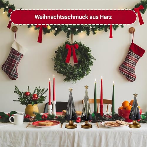 Sapin de Noël étoilé incassable en résine pour petits espaces