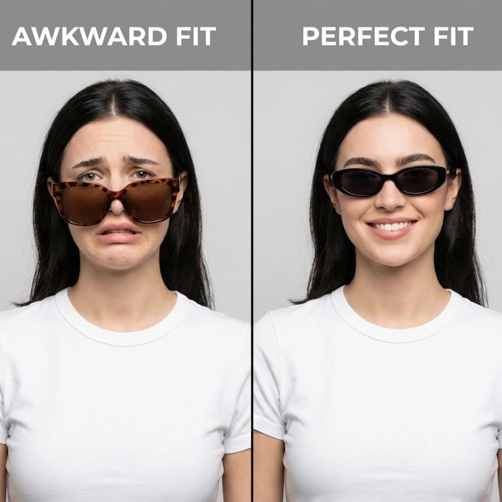 JINGS Retro Polarized Oval Sunglasses for Women – Y2K Cat Eye Vintage Style, UV400 Protection, Small Face Fit - Image 3