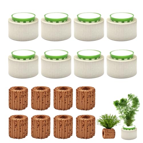 HEHIPLE 16 Pack Aquarium Plant Weights, Aquatic Plants Fixed Ring Set, Anti-Floating Ceramic Aquarium Plant Rings, Aquarium Landscape Decoration Fish Tank Accessories 1.8 x 1.3 Inch