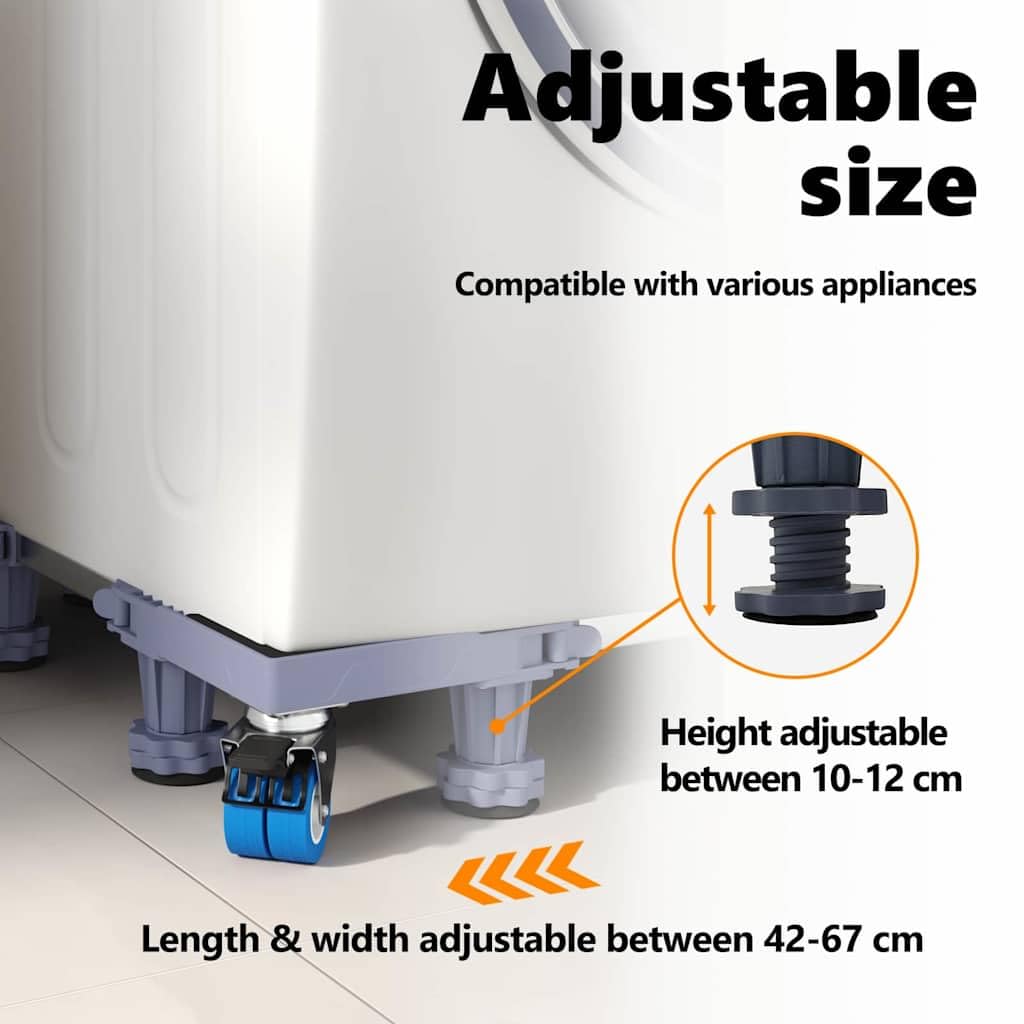 vidaXL Base para Lavadora Manual Gris 67 x 67 x 12 cm Acero Inoxidable