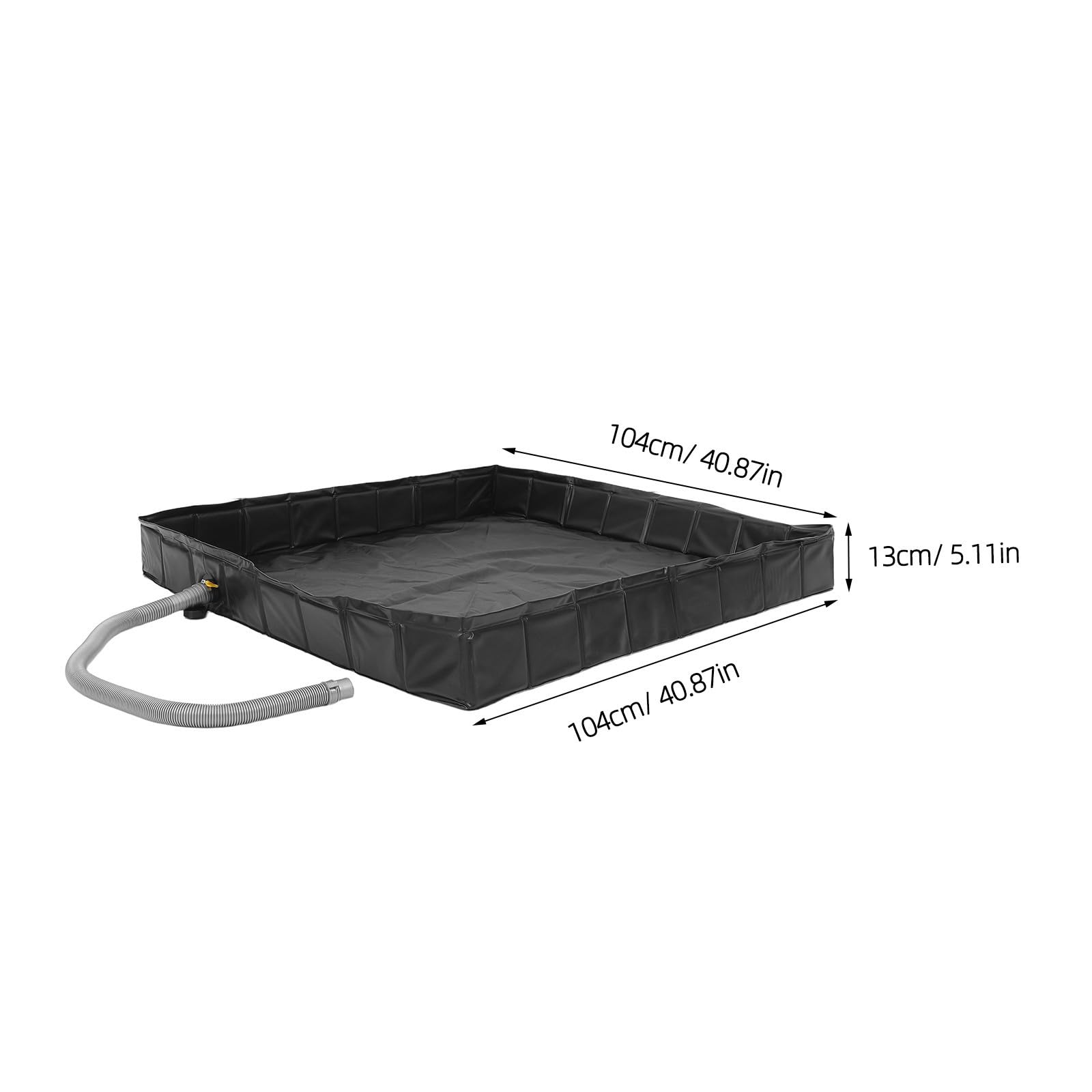 Plato de Ducha Plegable con Base y Tubo de desagüe Desmontable para Camping y Ducha en jardín, Material PVC+PP, diseño ahorrador de Espacio, Adecuado para Uso en Exteriores y pies