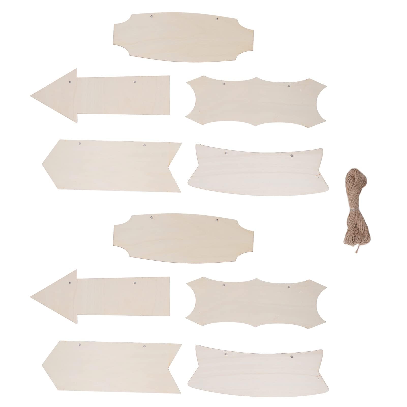 Panneau en bois flèche avec corde vierge pour décoration de mariage et fête