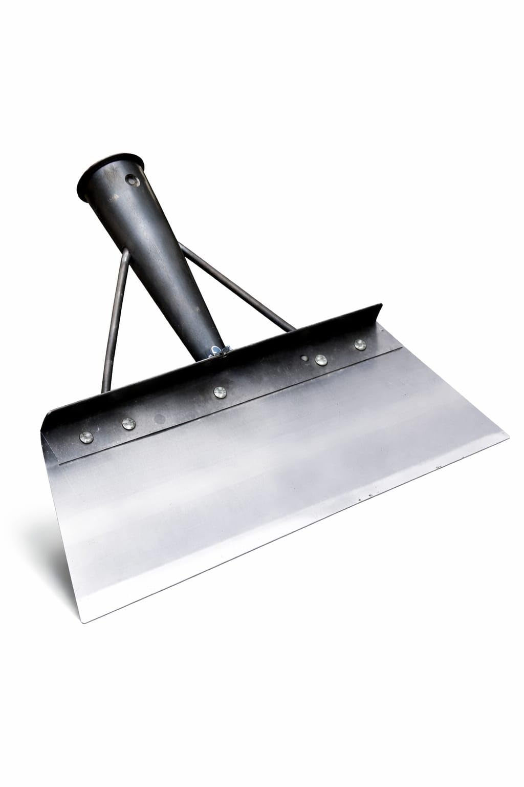heavy duty steel cleaning shovel with long handle | multipurpose garden hoe & scraper for weeding grass removal landscaping mud snow outdoor cleaning | durable metal waste remover tool