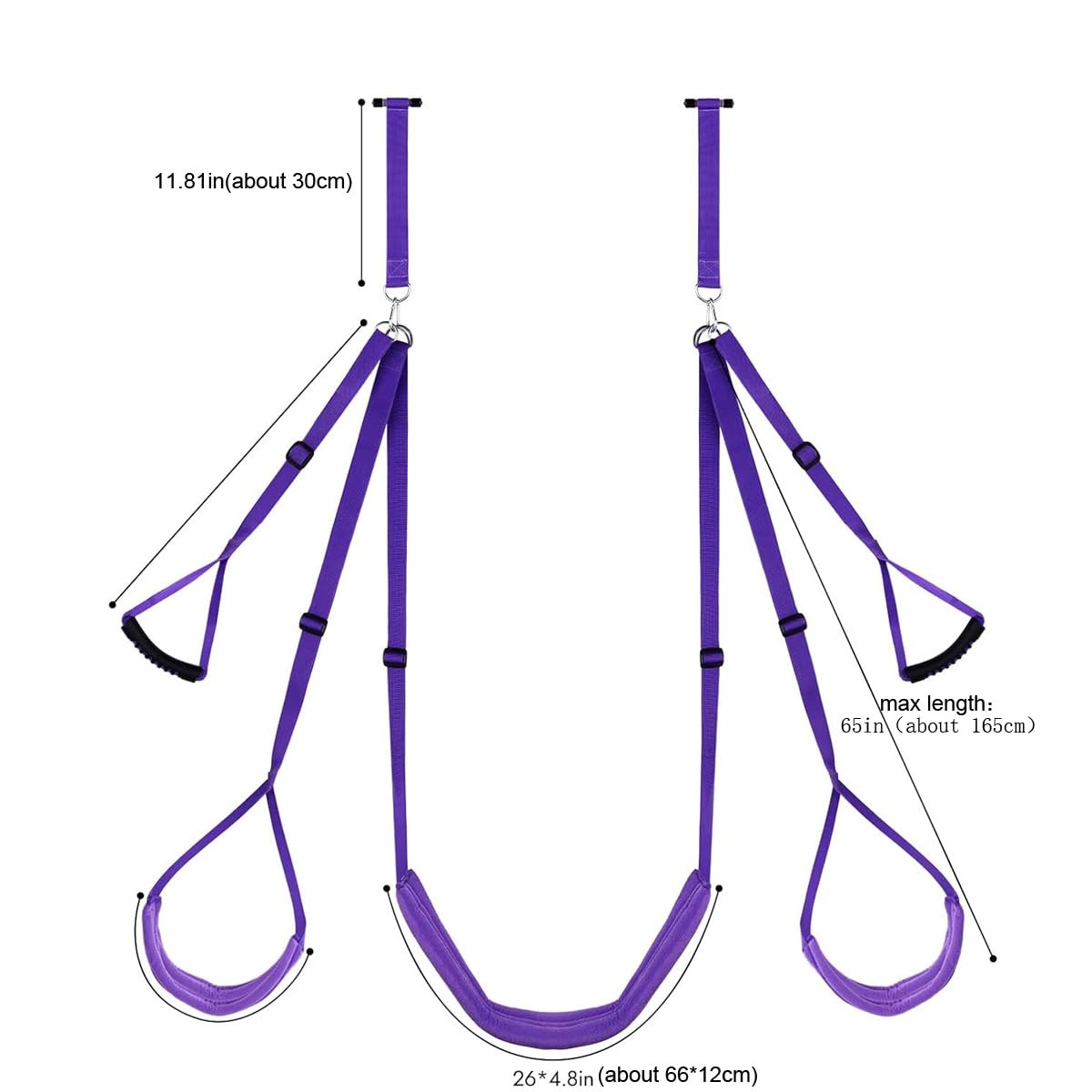 BDSM Swing de Porte avec Siège – Sex Swing SM avec Menottes, Fesselles Obliques et Corps, Sangles Sling résistantes pour Positions Érotiques, Mobilier Sexy pour Couples Aventureux