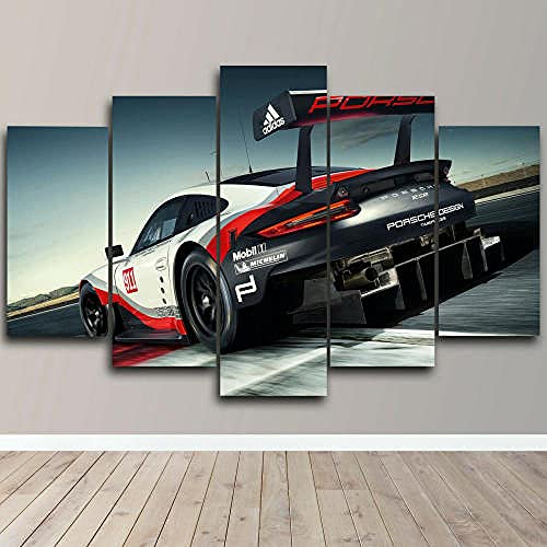 Impression sur toile voiture de sport haut de gamme 5 panneaux encadrés décoration murale HD