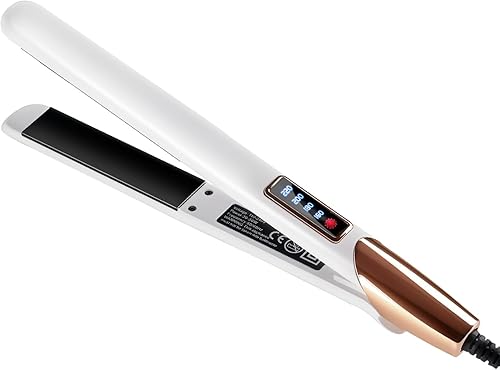 Shine Therapy - Plancha de pelo de 1 pulgada. Plancha plana de cerámica con aceite de argán y queratina. Reduce el encrespamiento, hace que el