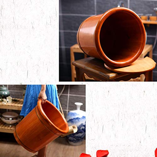 Spa de pies de madera tipo barril con tapa y ruedas miniatura 2