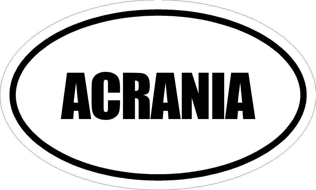 6" Printed Euro Style Oval Acrania Decal Sticker décor Impact Font Style.