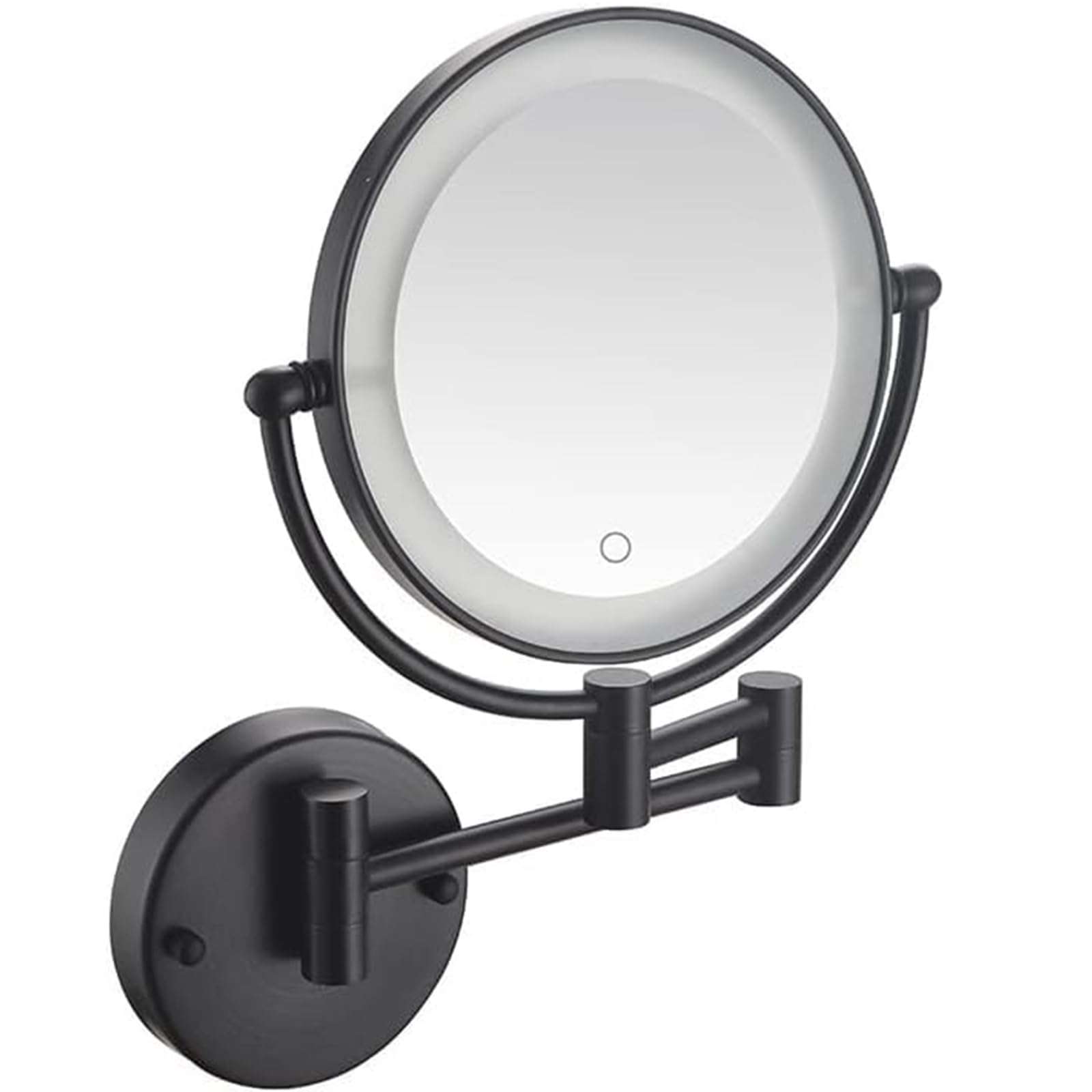 Genérico Espejo de Maquillaje Iluminado montado en la Pared Recargable con Aumento 10X, Brillo y Altura Ajustables, rotación de 360°, Espejo de Aumento con luz para Mujeres Carga USB