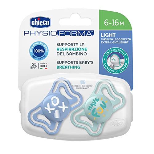 Chicco PhysioForma Light Silicone Soothers 6-16 Months with Silicone Teat, Lightweight, Breathable, Ergonomic, Supports Physiological Breathing and Proper Mouth Development, Pack of 2 - Image 6