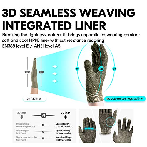 Vgo... 1Pair Offshore Anti Vibration OilProof Cut Resistant ANSI A5 CutResistance Impact