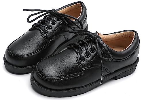 Wuiwuiyu Toddlers Boys Wedding Lace-Up Oxfords Brogues Ring Bearer School Uniform Dress Shoes Black Size 1 #TOP25
