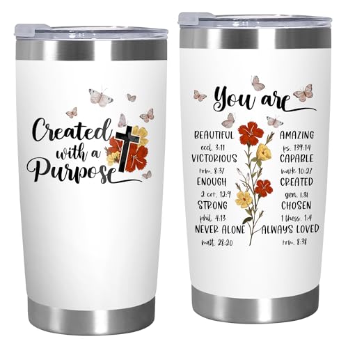 TEEZWONDER Christmas Birthday Gifts for Women - You Are Stainless Steel Insulated Coffee Tumbler With Lid 20 Oz - Inspirational Christian Gifts for Women, Birthday Gift for Wife Friends Mom Grandma