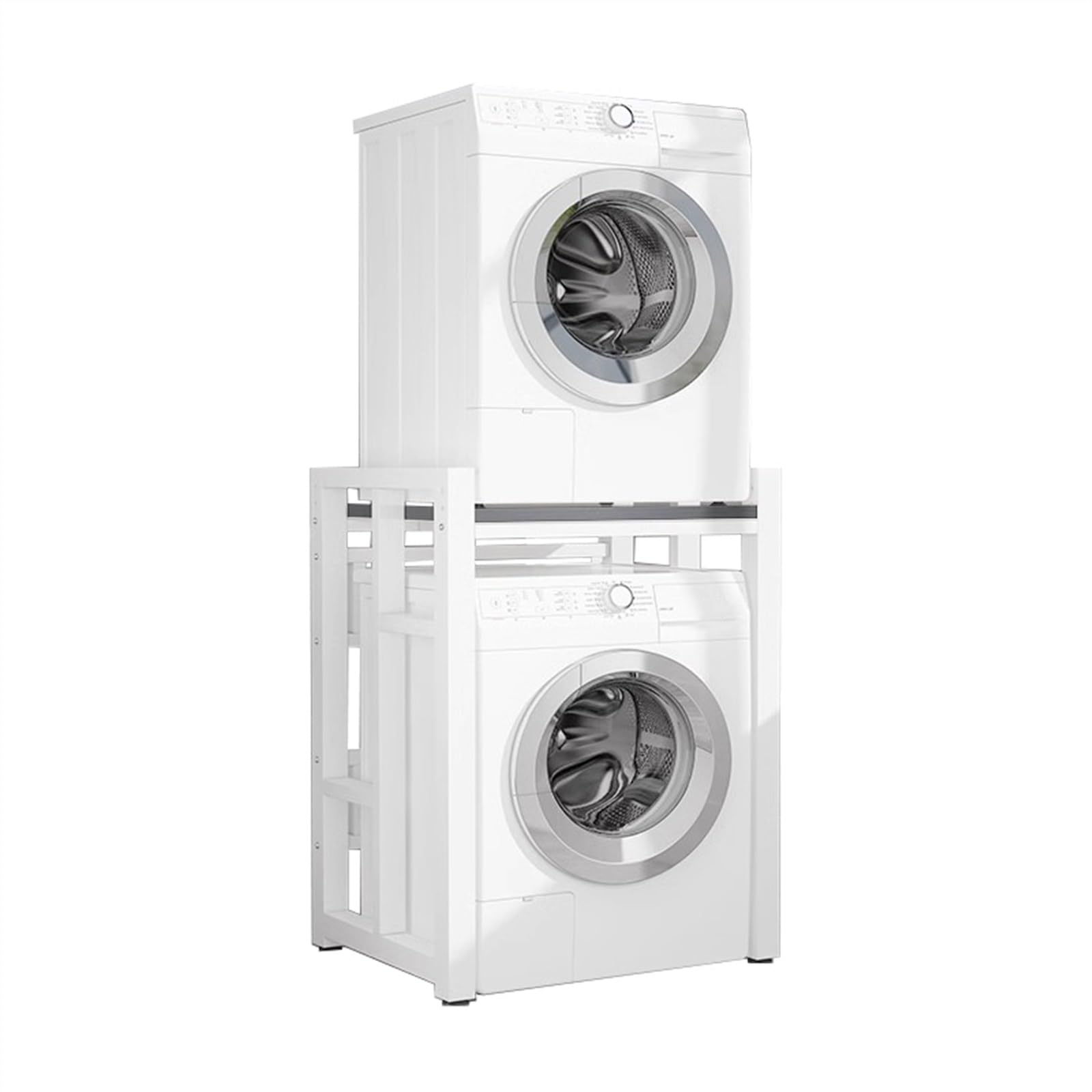 CGCSYZ Dryer Stand Height Adjustable Portable Stacking Kit for Washing Machine Tumble Dryer, Storage Rack Over Washing Machine Storage Unit, Load Capacity: 880 lbs (White C)