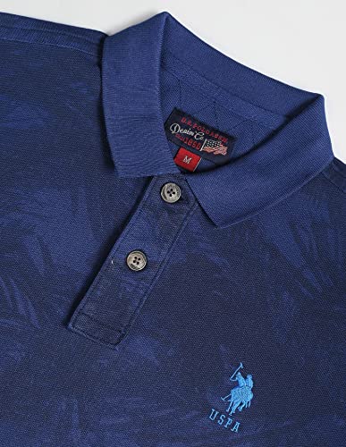 Image of U.S. Polo ASSN. Printed Slim Fit Polo T Shirts for Men - 100% Cotton, Half Sleeves Mens Tshirt
