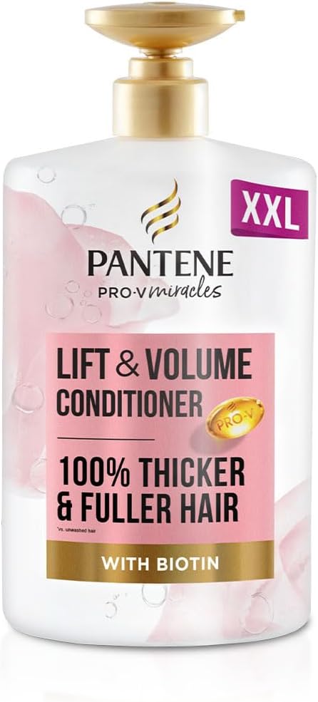 Lift & Volume Thickening Hair Conditioner, Silicone Free, 1L XXL Pump with dispenser. With Biotin & Antioxidants. For thin, flat hair to make it visibly thicker & fuller, in 1 use.