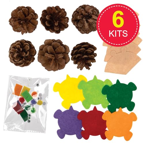 Baker Ross FX169 Hedgehog Pinecone Kits - Pack of 6, Autumn Decoration Crafts for Kids, Earth tones, Approx. 17.5 x 21 x 3.5 cm - Image 2