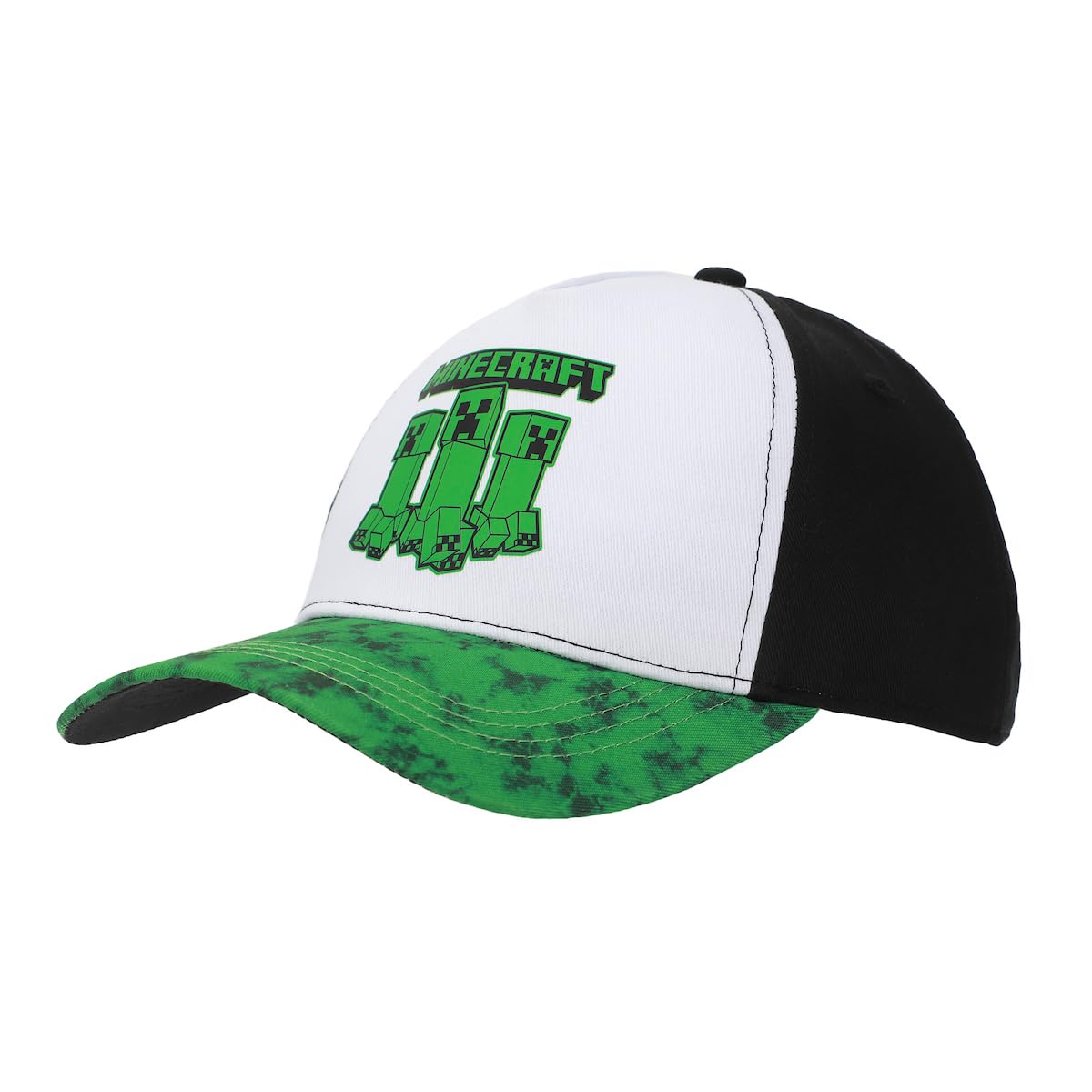 Bioworld Minecraft Creepers Logo Official Licensed Merchandise Youth Adjustable Baseball Cap – Green Snapback Hat for Kids Teens Boys & Girls