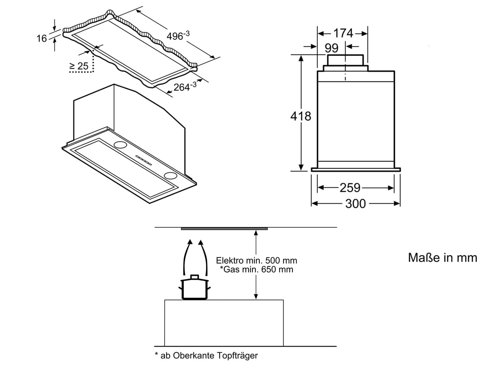 Groupe filtrant Neff D55ML66N1 - Hotte aspirante Intégrable - largeur 52 cm - Débit d'air maximum (en m3/h) : 730 - Niveau sonore Décibel mini. / maxi. (en dBA) : 44 / 64