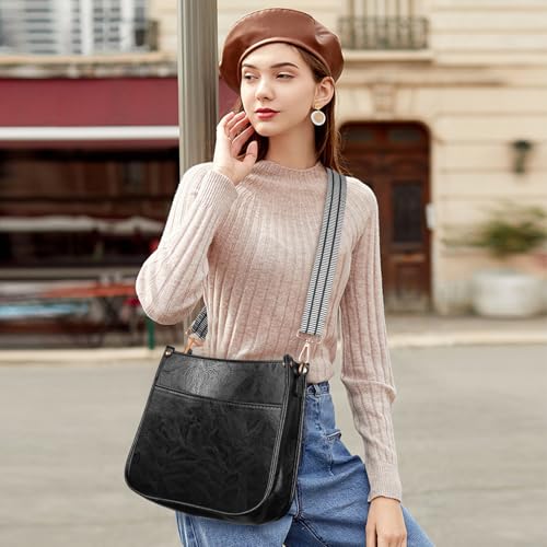 Image of ISEYOU Crossbody Bags for Women, Vegan Leather Crossbody Purse with 2PCS Adjustable Strap, Trendy Handbags Shoulder Bag