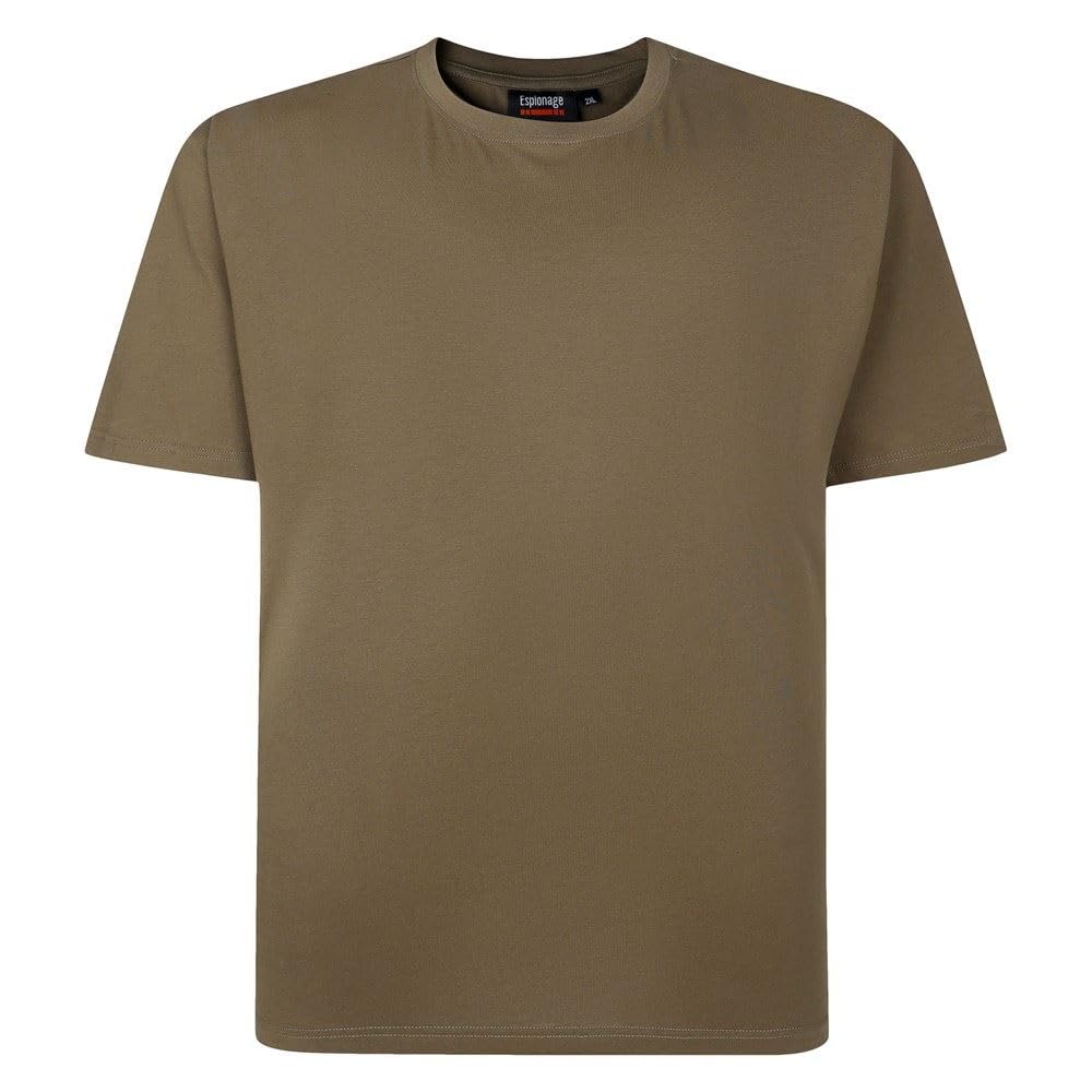 Espionage Plain Tee for Men in Khaki, 5XL