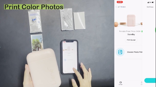 Stampante Fotografica Portatile Liene 2x3'' - Bluetooth, Senza Inchiostro, Con Carta Adesiva - Foto 5