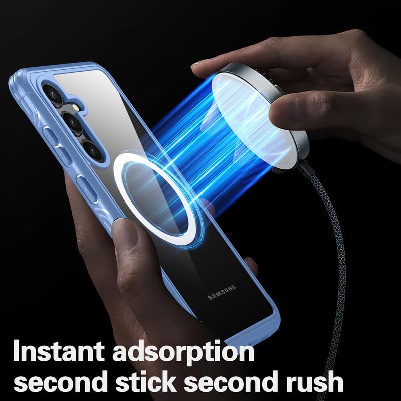 Image of LuxuryKase Shockproof Front & Back Cover for Samsung Galaxy S24 Plus with Full Body Protection | Strong Grip | Camera & Screen Guard | Wireless Charging Support | Durable TPU+PC Design - Blue