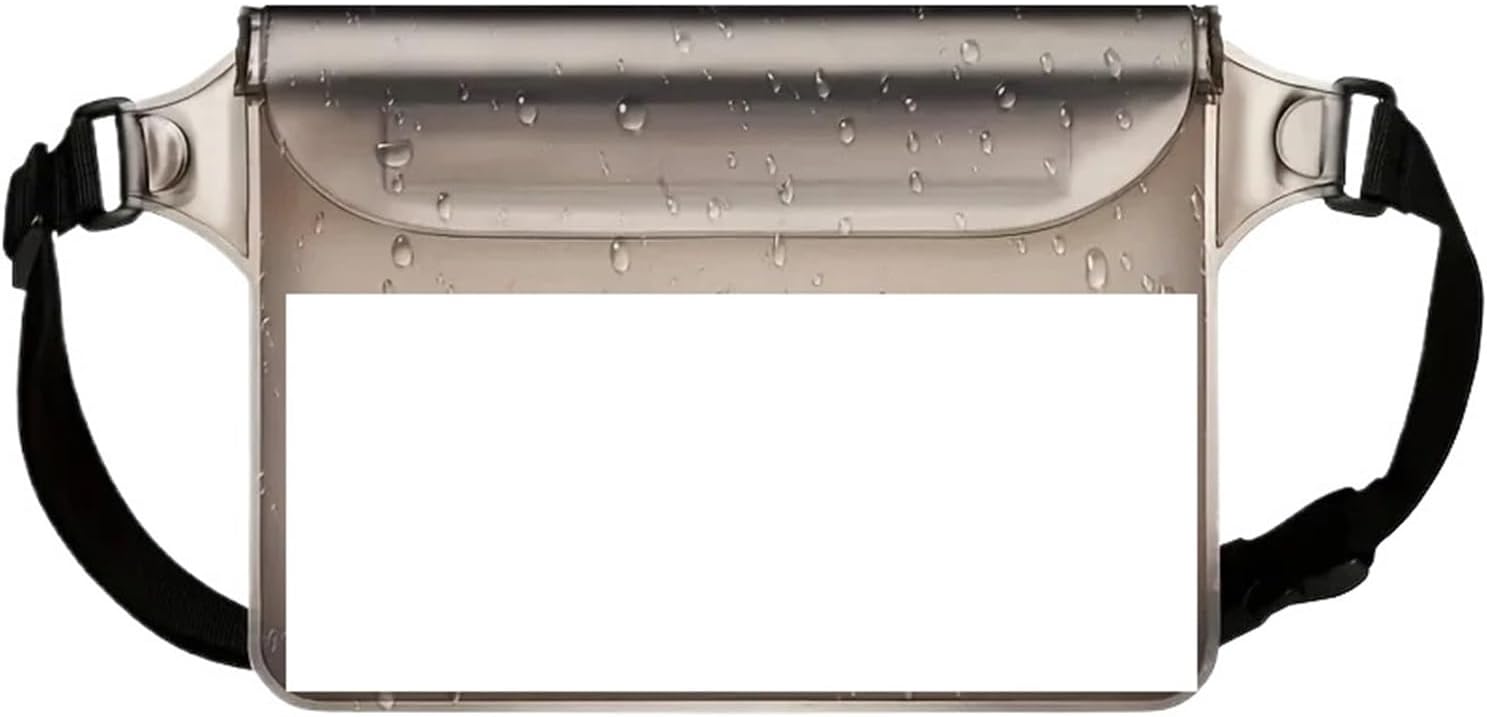1pcs Mobile Phone Waterproof Pouch for Outdoor Swimming Drift Diving Waist Pack(Clear Black)