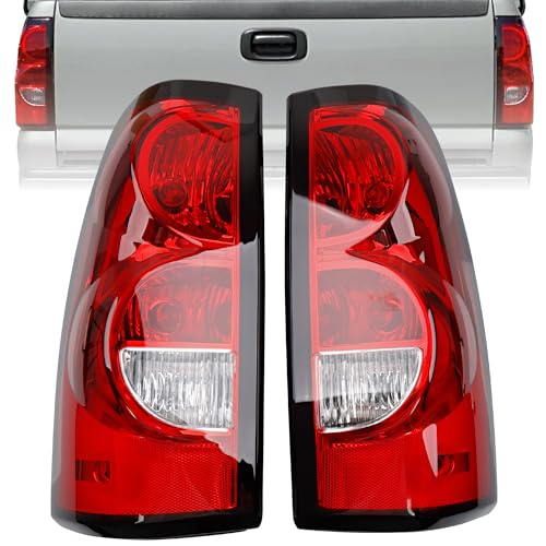 Misakomo Brake Tail Lights Compatible with 2003-2006 Chevy Silverado 1500 2500 3500 1500HD 2500HD 2007 Classic - Taillight Assembly Replacement for Passenger and Driver Side Bulb and Harness Included