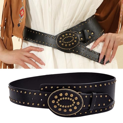 Wide Waist Chain Studded Buckle Punk Chain Simple Belt For Women Proms Club Party For Jeans Dresses2