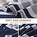 DUOHONG Quilts Queen Size - Queen Quilt Bedspread Sets, 100% Cotton Quilt Bedding Set for Queen Bed, 3 Pieces Striped Reversible Lightweight Quilted Quilt Set Bed Spread for All Season, Navy Blue