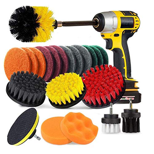 Bond Hardware 22 Piece Drill Brush Cleaning Tool Attachment Kit for Scrubbing Cleaning Tile, Grout, Shower, Bathtub, and All Other General Purpose Scrubbing