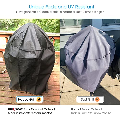 Unicook Smoker Cover 30 Inch, Heavy Duty Waterproof Charcoal Kettle Grill Cover, Fade Resistant Barrel Cover, Fits Weber Char-Griller Akorn Kamado And More Grills, Round Smoker Cover 30" Dia X 36" H #TOP1