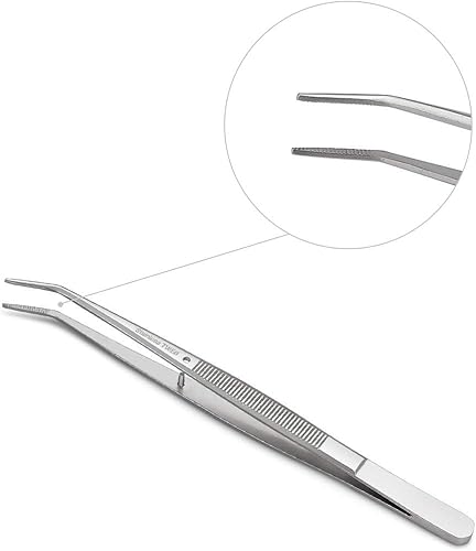 Miniatura 5 de Pinzas de acero inoxidable, con punta dentada curvada, pinzas multiusos para máquina de coser, pinzas para reparación de manualidades (5 unidades)