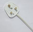 WOWSOME 3 Flat Pin Top UK Plug with fuse for UK, UAE, Cyprus, Hong Kong, Singapore, Ireland, Malaysia - 13A 250V - Pack of 2 - white gallery image