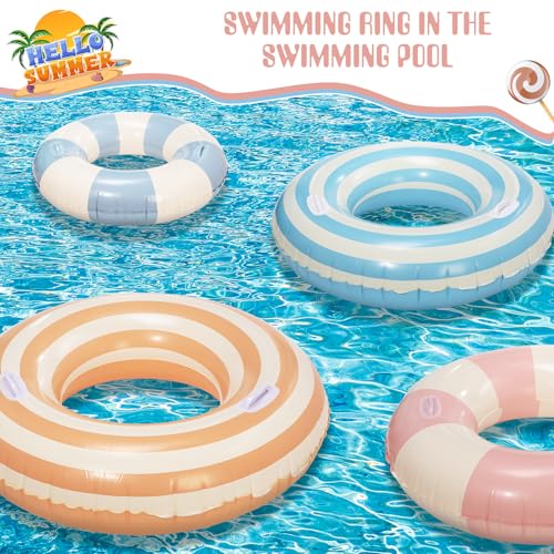 Libima 4 Pcs Inflatable Pool Floats, 40 Inch Lollipop Pool Floaties Swim Rings Pools Tubes Hawaiian Inner Tubes Floaties for Adults Hawaiian Beach Candy Party Decorations by Libima - Image 3