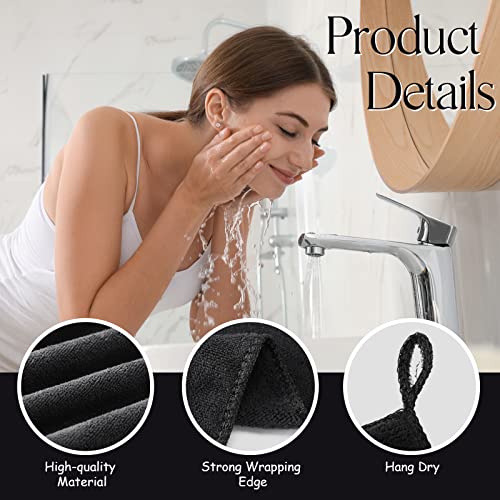 36 Pcs Makeup Remover Cloth Make Up Remover Cloth Reusable Face Towels Makeup Washcloth Microfiber Soft Wash Cloths For Your Face Make Up Removal Washcloths Bulk (Black) #TOP2
