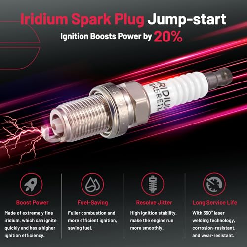 Image of BDFHYK 1 Ignition Coil Pack UF343 and 4 Iridium Spark Plug 2647 Compatible with Mazda Miata 1999-2000 1.8L L4 Mazda Oem Coil Pack Coil for BP4W1810X BP4W1810XA BP4W1810XB BP4W1810XB9U