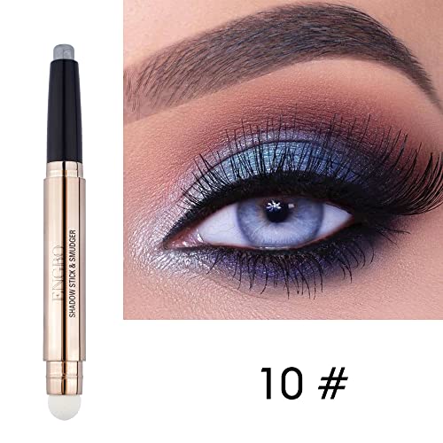 Wismee Eye Shadow Stick Makeup Eye Brightener Stick Cream Eye Shadow Pencil Shimmer Eyeshadow Stick For Eye Makeup Cosmetics Christmas Birthday Gift For Women (Silver Gray Shimmer) #TOP2