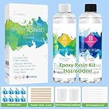 Crystal Clear Epoxy Resin Kit 600ml (21oz) - High Gloss & UV Resistant for DIY Art, Jewelry Making, Mould Casting Resin Epoxy with Gloves, Mixing Cups, Wooden Sticks for Beginners & DIY Art Projects - Image 6