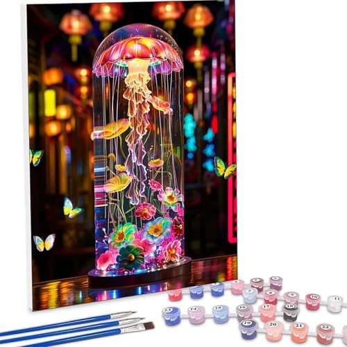 �������G �N���Q �����L�b�g�ɂ��G�� �� Paint by Numbers DIY�y�C���g ��l�� ���S�� �q���p �ȒP�ɓh��� �A�N�������ʊG�̋� ��| ��� ��H�| �L�b�g 3�̃y�C���g�u���V��1�̃Z�b�g�̃A�N�����痿���g�p �z�[�� �I�t�B�X����