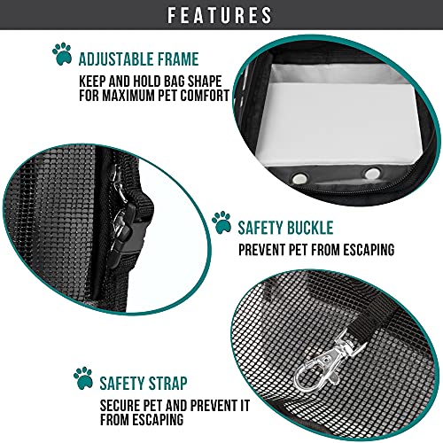 PetAmi Dog Purse Carrier for Small Dogs, Airline Approved Soft Sided Pet Carrier with Pockets, Ventilated Dog Carrying Bag for Puppy Cat, Dog Travel Supplies Bag, Sherpa Bed, Max 12 lbs, Gray - Thumbnail 5