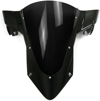 For BMW S1000RR 2023 Carbon Fiber Windshield Heighten Windscreen with Black ABS Screen Shield S1000RR 2020+ M1000RR 2021-2022