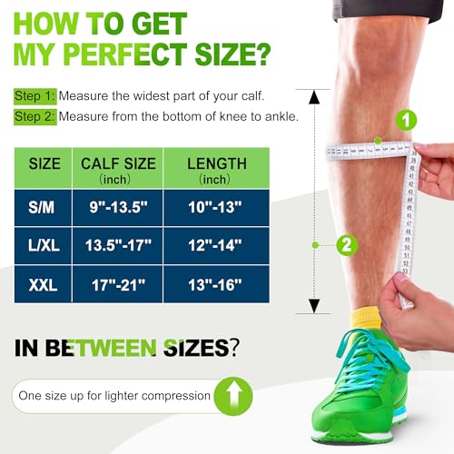 Image of NEWZILL Compression Calf Sleeves (20-30mmHg) for Men & Women - Perfect Option to Our Compression Socks - for Running, Shin Splint, Medical, Travel, Nursing