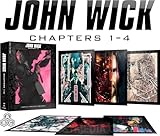 John Wick: Chapters 1-4 Collection - Bonus Features & Commentaries - (Blu-ray + DVD + Digital) [Region Free]