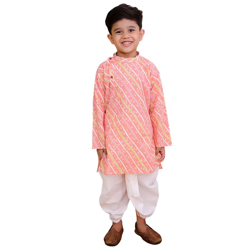 Image of superminis Boys Cotton Solid Jacket, Kurta Dhoti Set