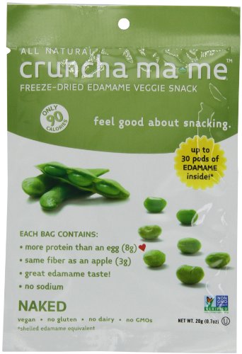 Crunch-a-Mame Edamame Snack - High In Protein & Fiber, Naturally Gluten Free - Naked - (Pack of 8 Single Serving Bags)